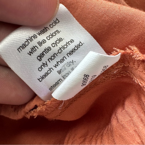 Elizabeth & James Ruched Orange Off Shoulder Long Sleeve Blouse Top Size XL - Picture 10 of 10